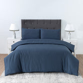 Elegant Dobby Stripe Duvet Cover Set - Soft Polycotton Blend with Button Closure - Luxury Bedding in Different Colors